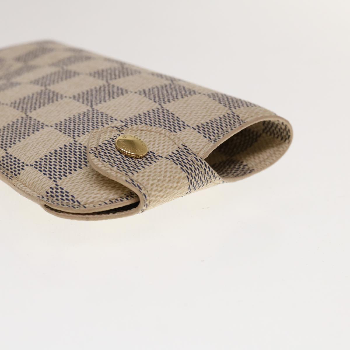 LOUIS VUITTON Damier Azur Etui Lunettes MM Glasses Case N60025 LV 64687
