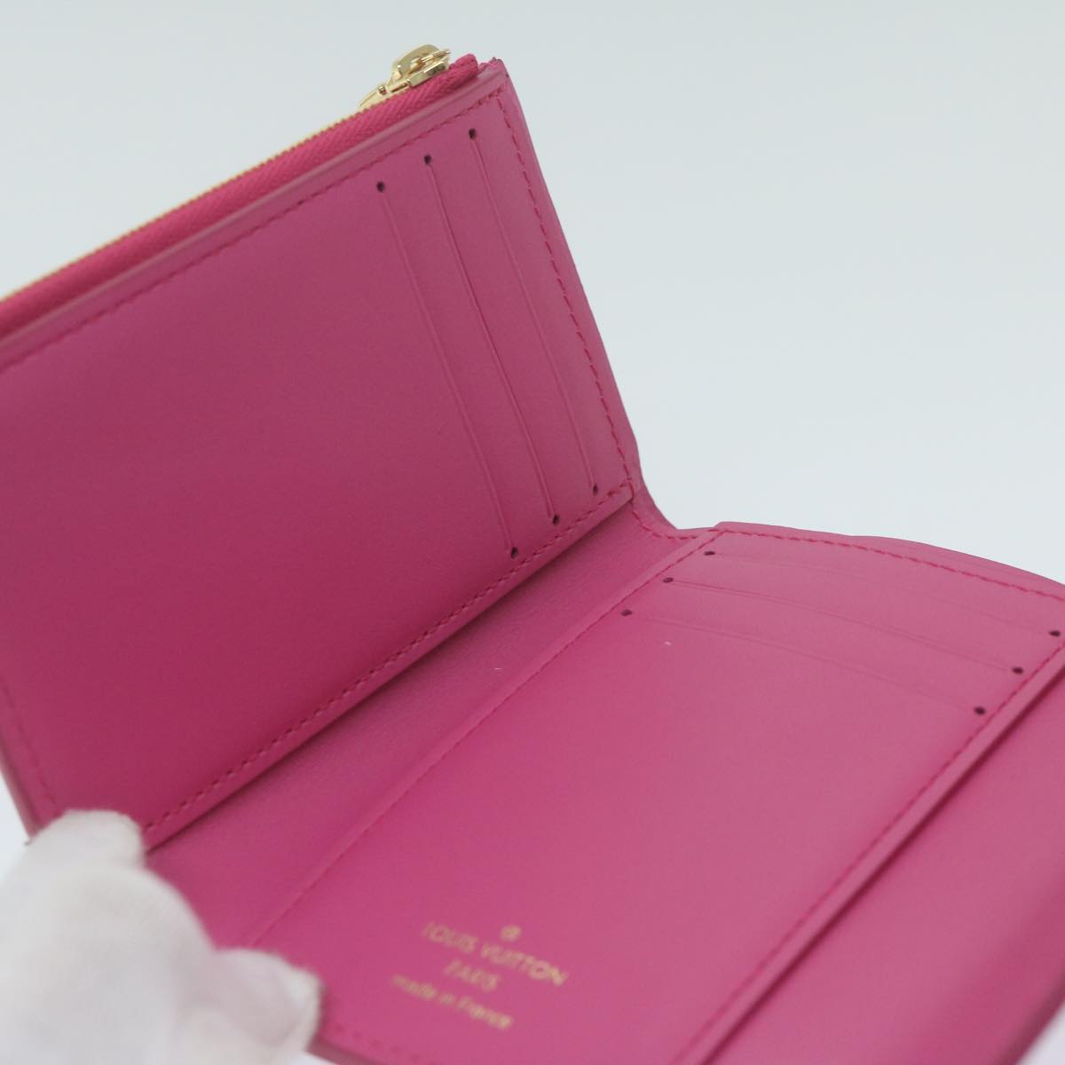 LOUIS VUITTON Nanogram Portefeuille Victorine Wallet Pink M82234 LV 64693