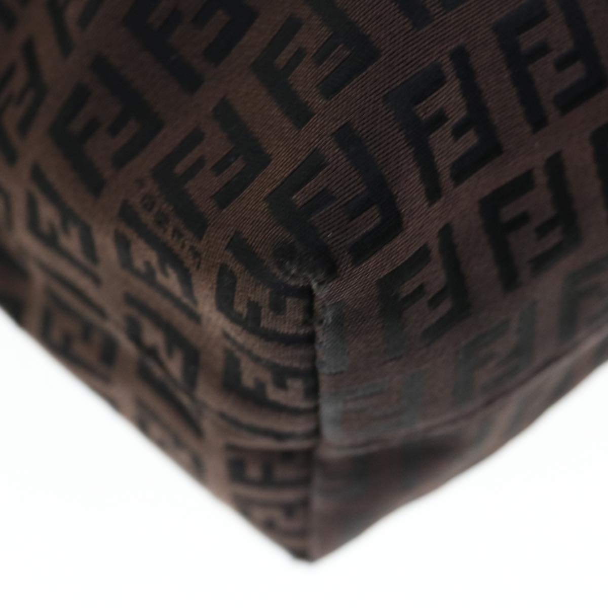 FENDI Zucchino Canvas Tote Bag Brown 64761