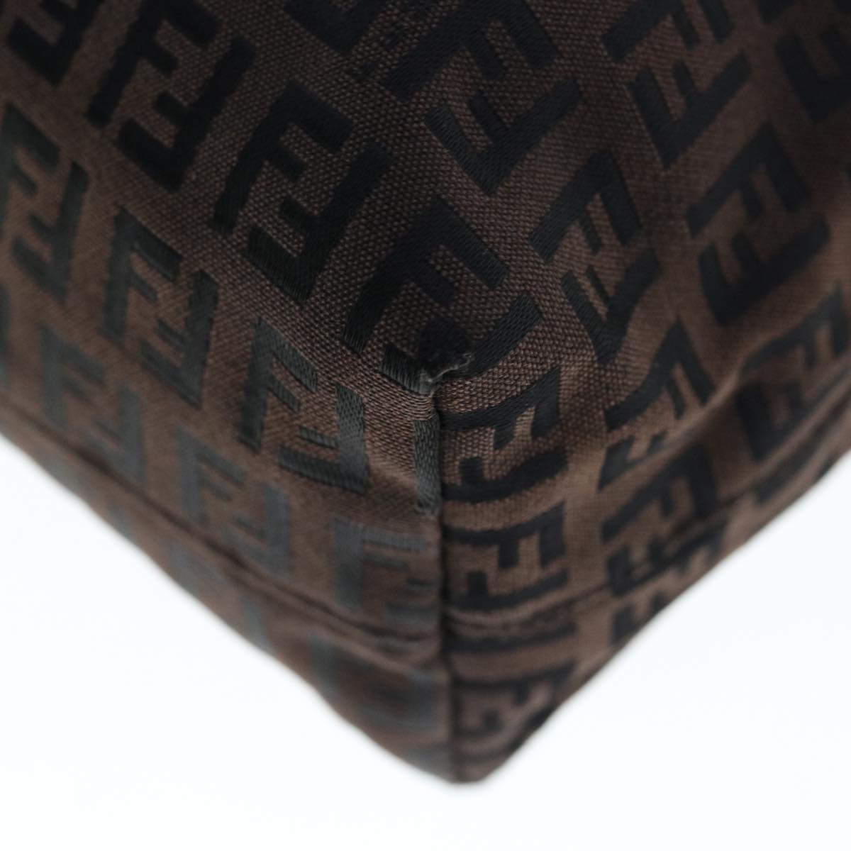 FENDI Zucchino Canvas Tote Bag Brown 64761