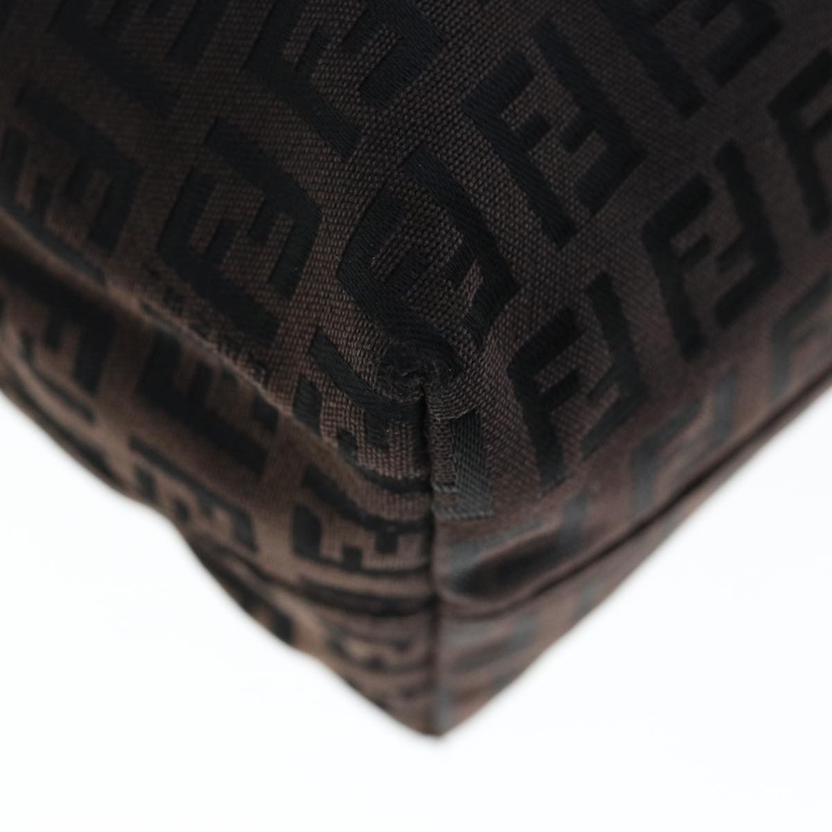 FENDI Zucchino Canvas Tote Bag Brown 64761