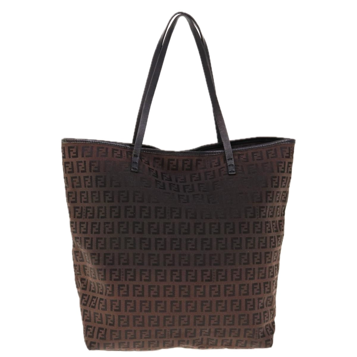 FENDI Zucchino Canvas Tote Bag Brown 64761
