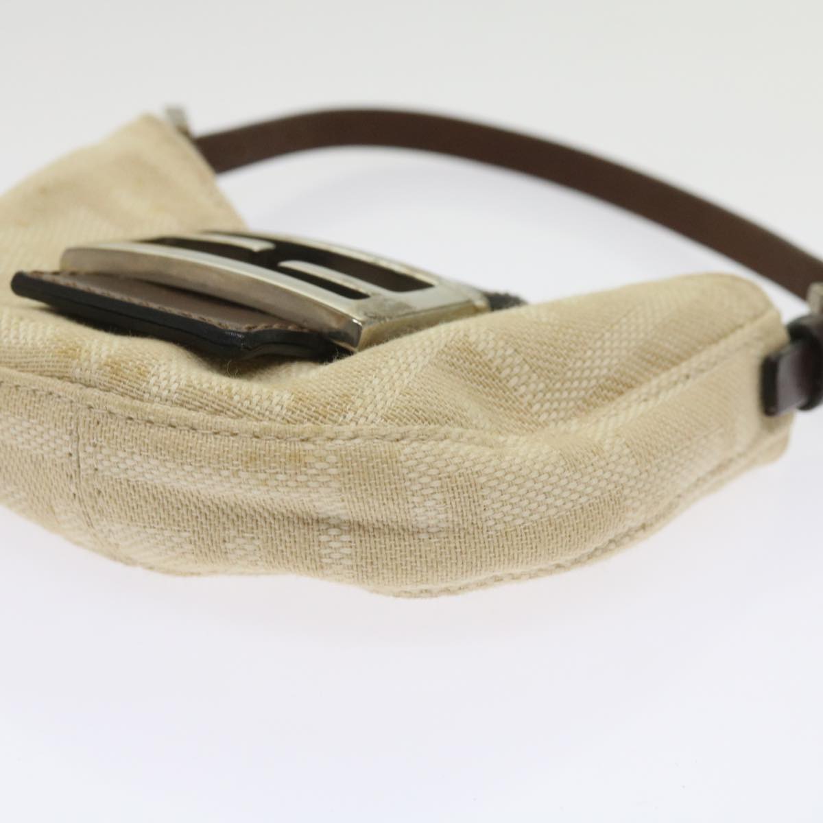 FENDI Zucca Canvas Mini Mamma Baguette Hand Bag Beige Brown 64795