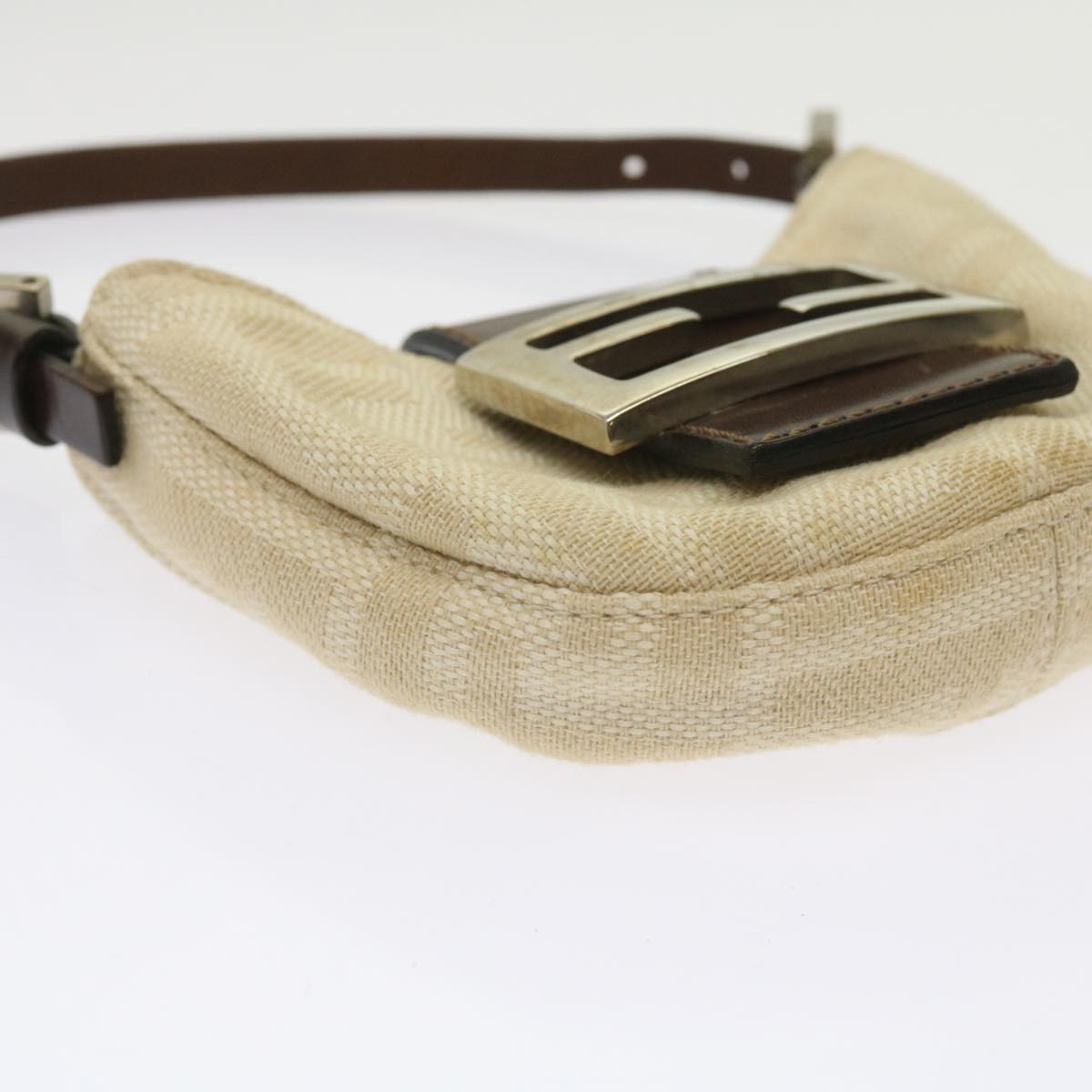 FENDI Zucca Canvas Mini Mamma Baguette Hand Bag Beige Brown 64795