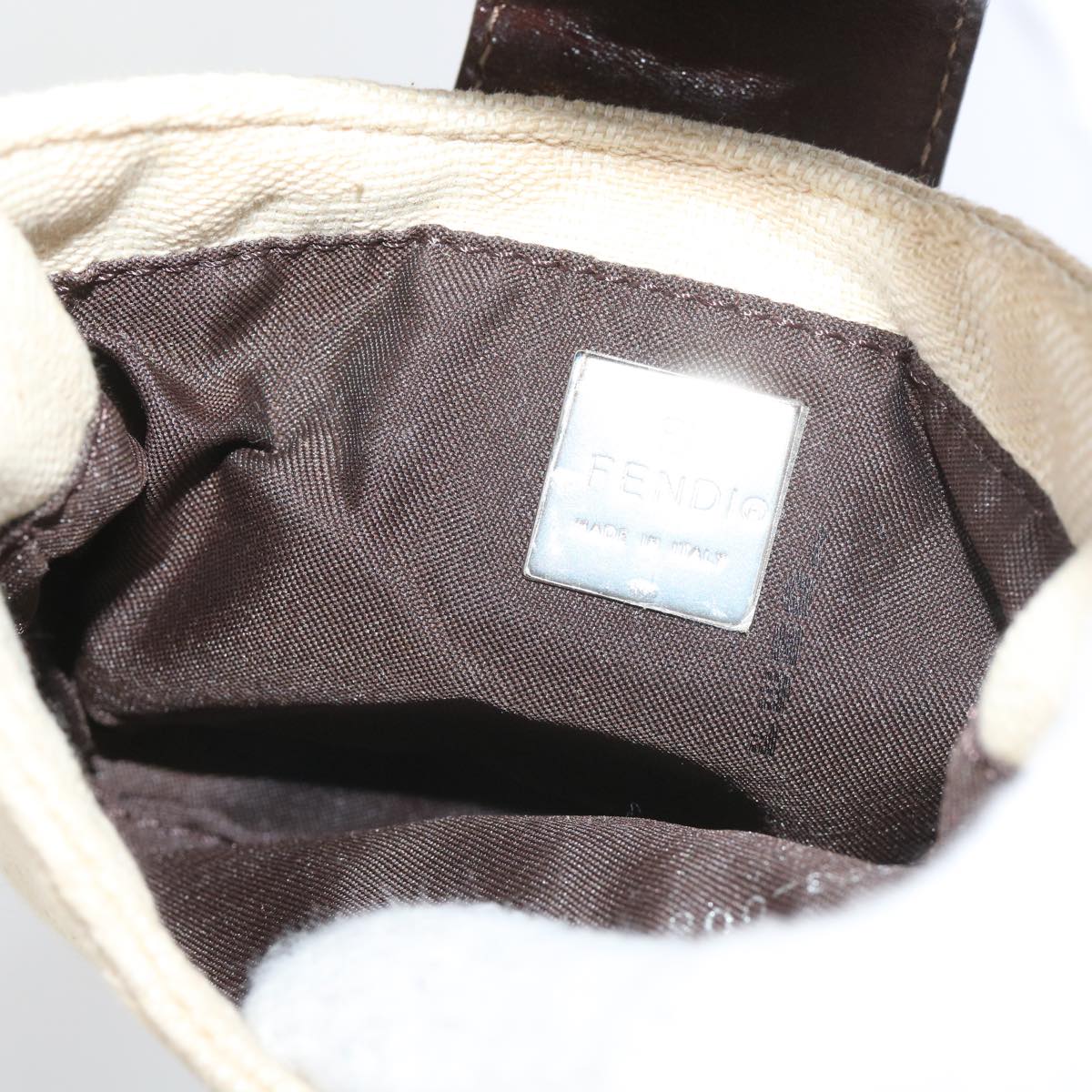 FENDI Zucca Canvas Mini Mamma Baguette Hand Bag Beige Brown 64795