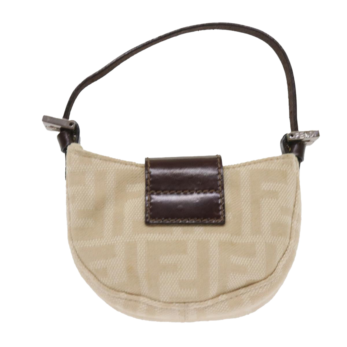 FENDI Zucca Canvas Mini Mamma Baguette Hand Bag Beige Brown 64795