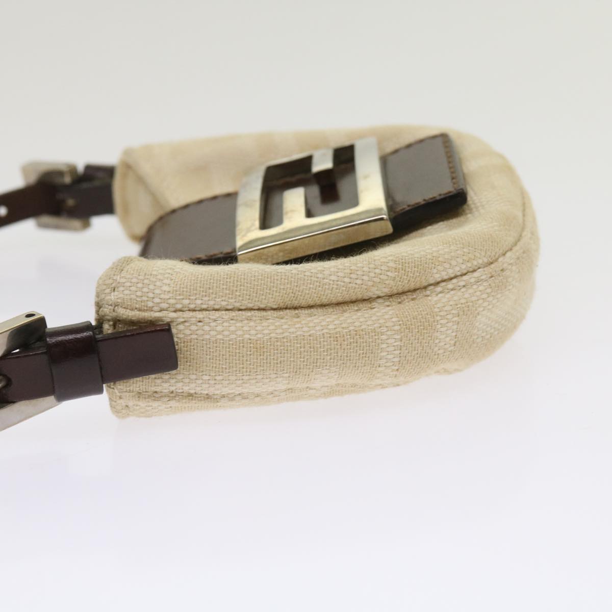 FENDI Zucca Canvas Mini Mamma Baguette Hand Bag Beige Brown 64795