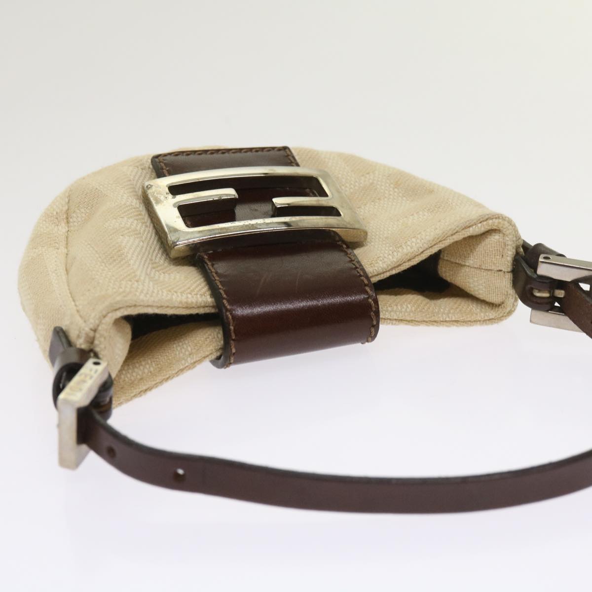 FENDI Zucca Canvas Mini Mamma Baguette Hand Bag Beige Brown 64795