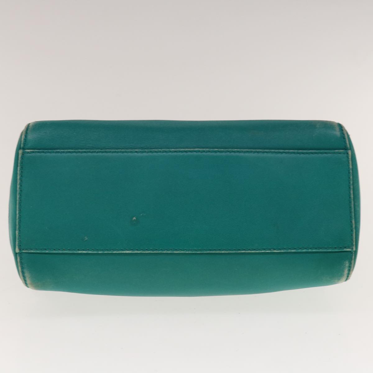 FENDI Micro Peek A Boo Hand Bag Leather Turquoise Blue 64807