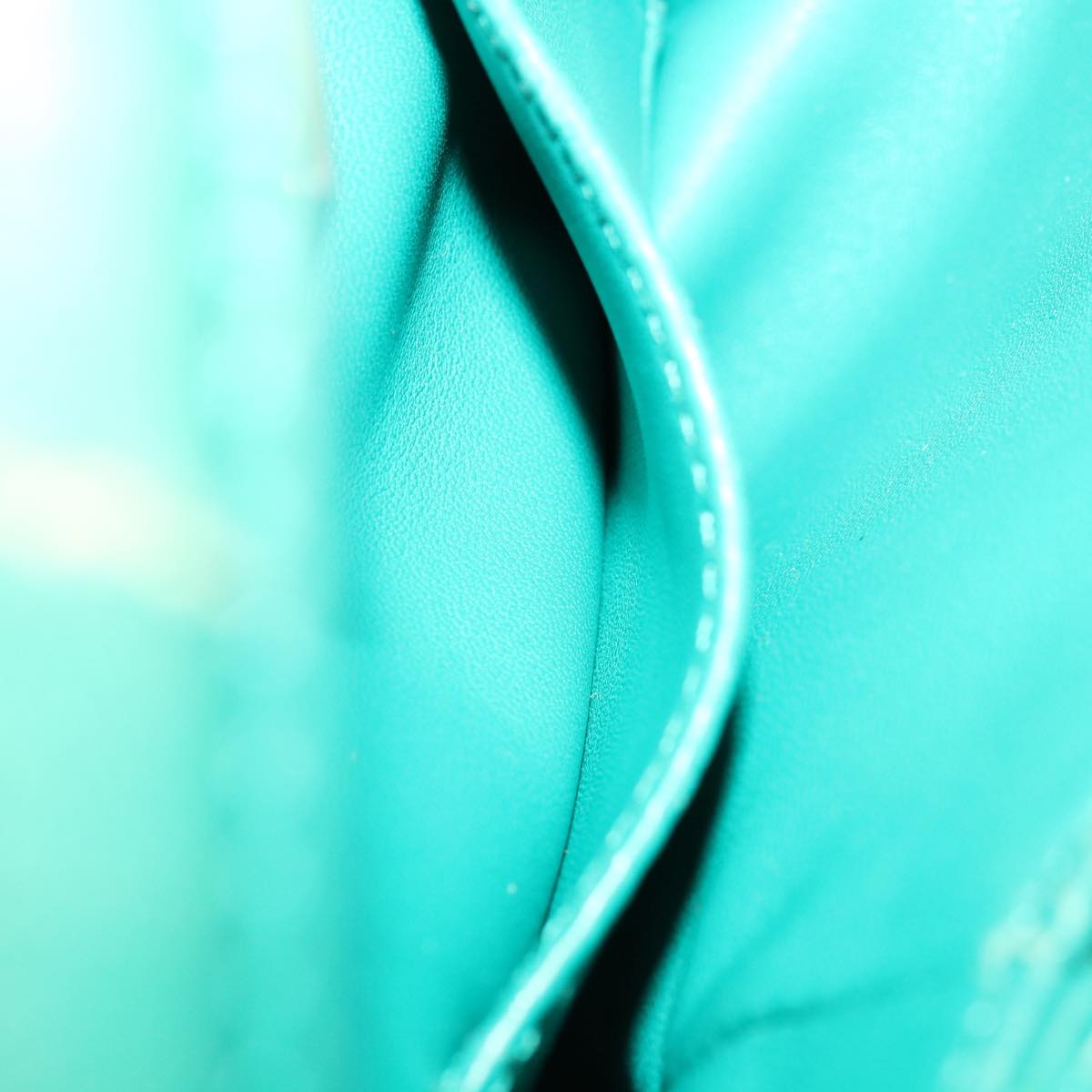 FENDI Micro Peek A Boo Hand Bag Leather Turquoise Blue 64807