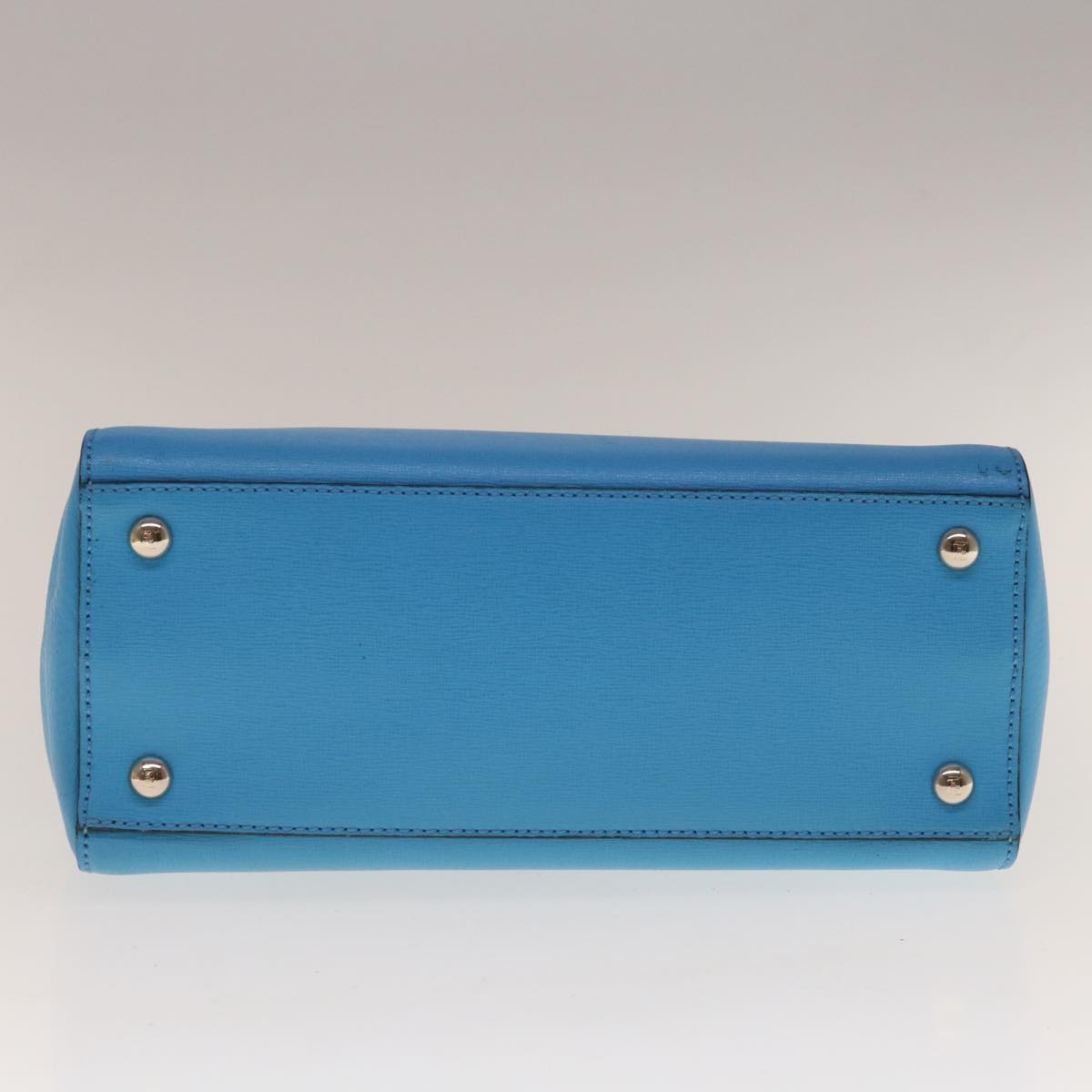 FENDI Petite To Jules Hand Bag Leather 2way Light Blue 64810
