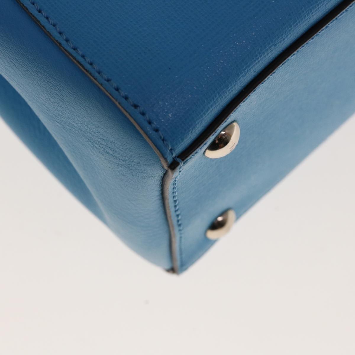 FENDI Petite To Jules Hand Bag Leather 2way Light Blue 64810