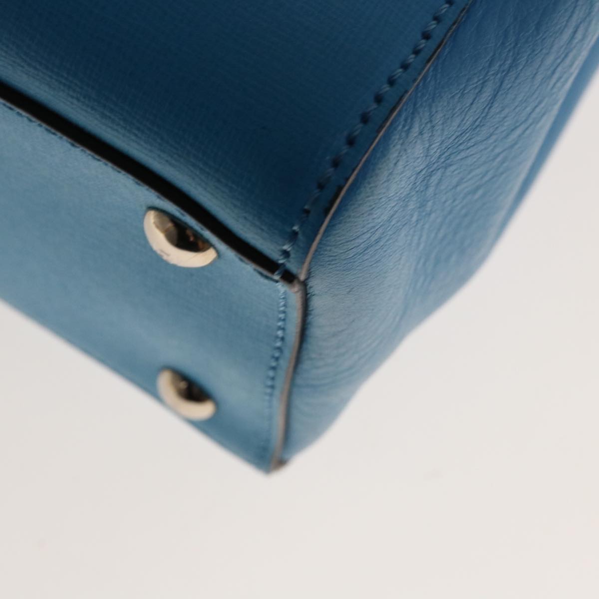 FENDI Petite To Jules Hand Bag Leather 2way Light Blue 64810