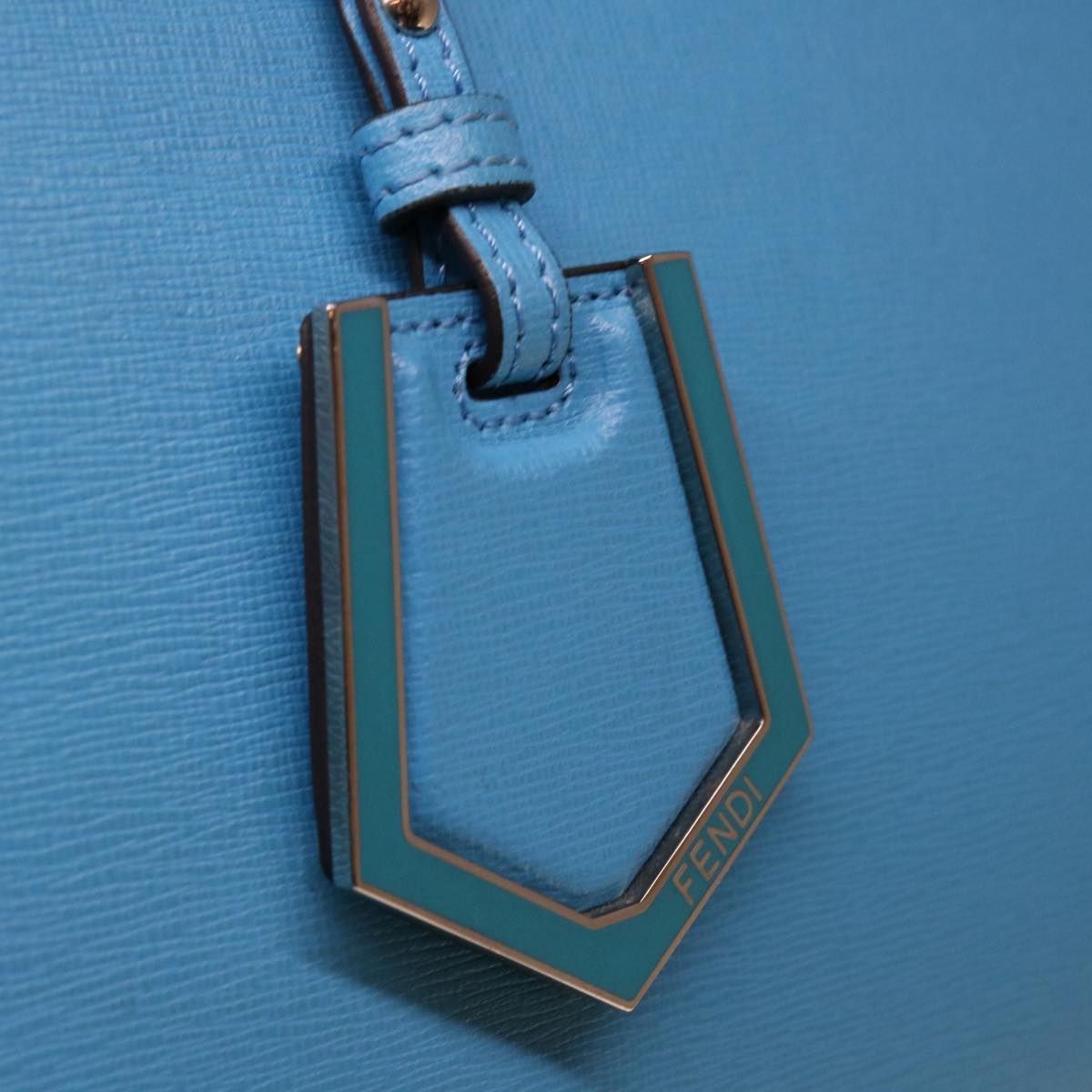 FENDI Petite To Jules Hand Bag Leather 2way Light Blue 64810