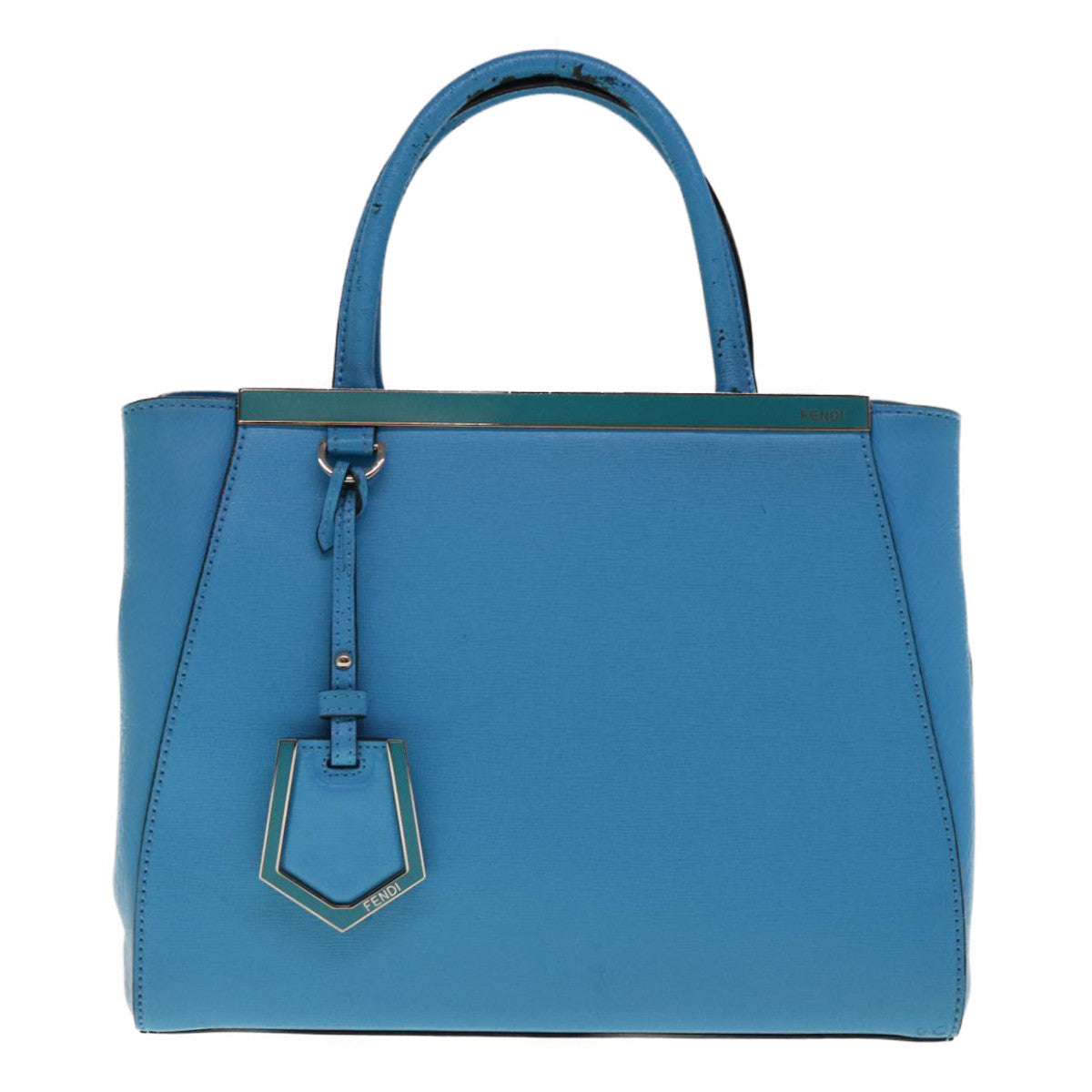 FENDI Petite To Jules Hand Bag Leather 2way Light Blue 64810