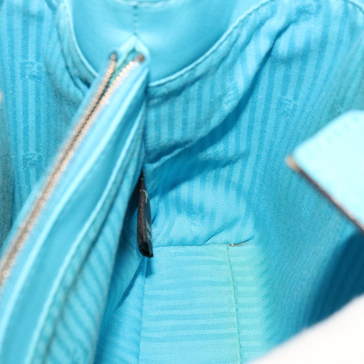 FENDI Petite To Jules Hand Bag Leather 2way Light Blue 64810