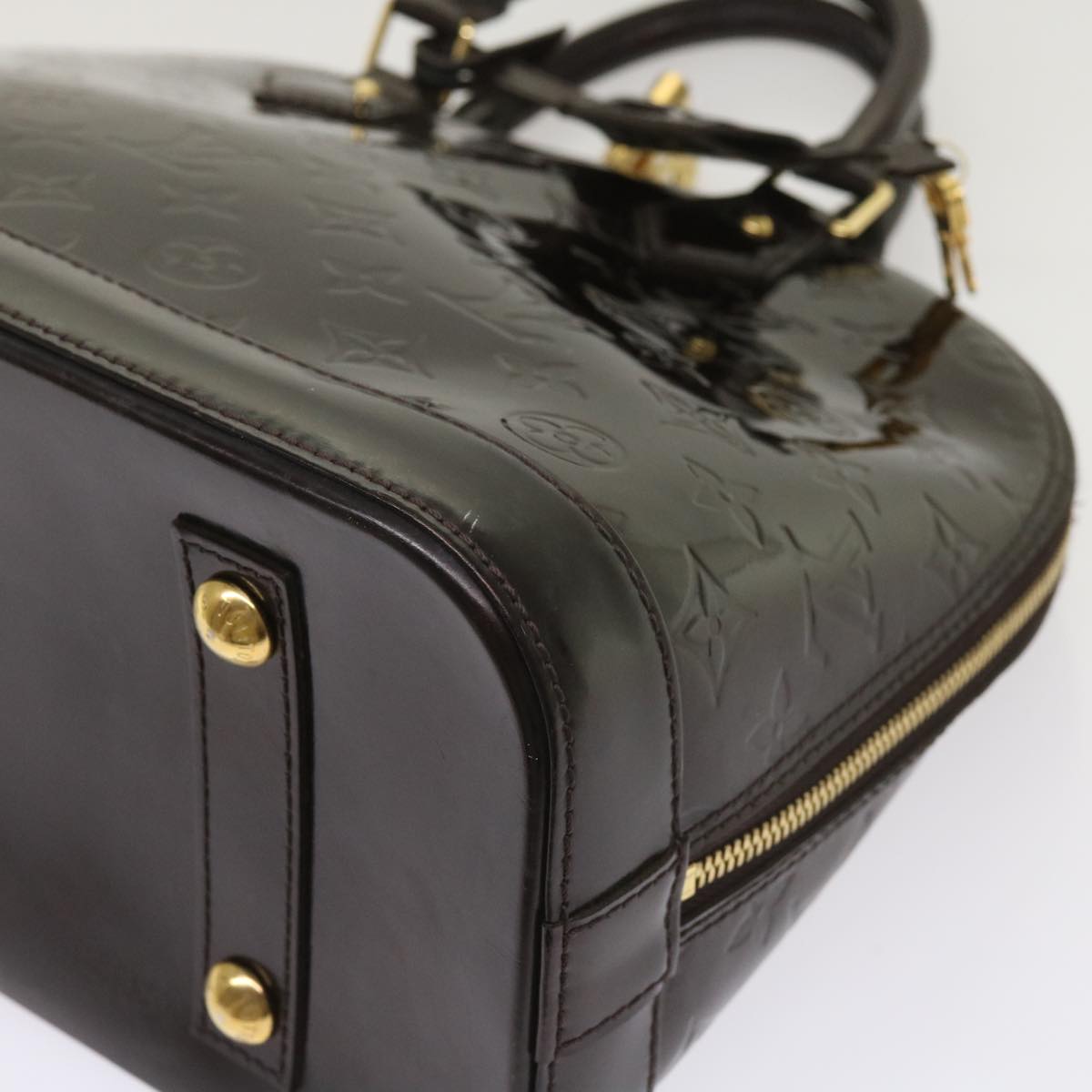 LOUIS VUITTON Monogram Vernis Alma PM Hand Bag Rouge Favist M91691 LV 64856
