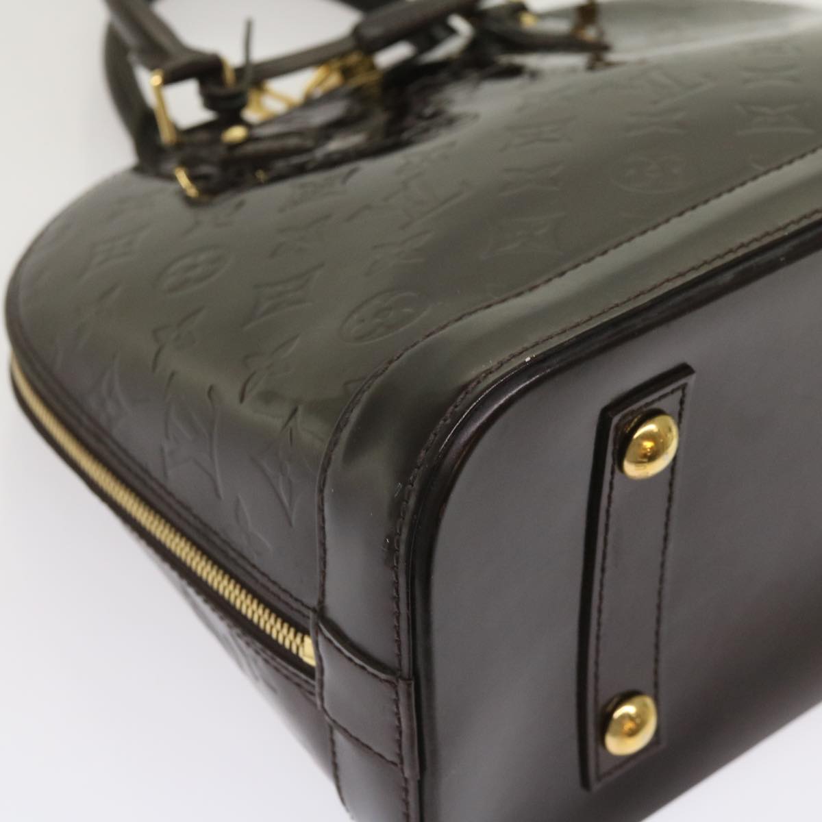 LOUIS VUITTON Monogram Vernis Alma PM Hand Bag Rouge Favist M91691 LV 64856