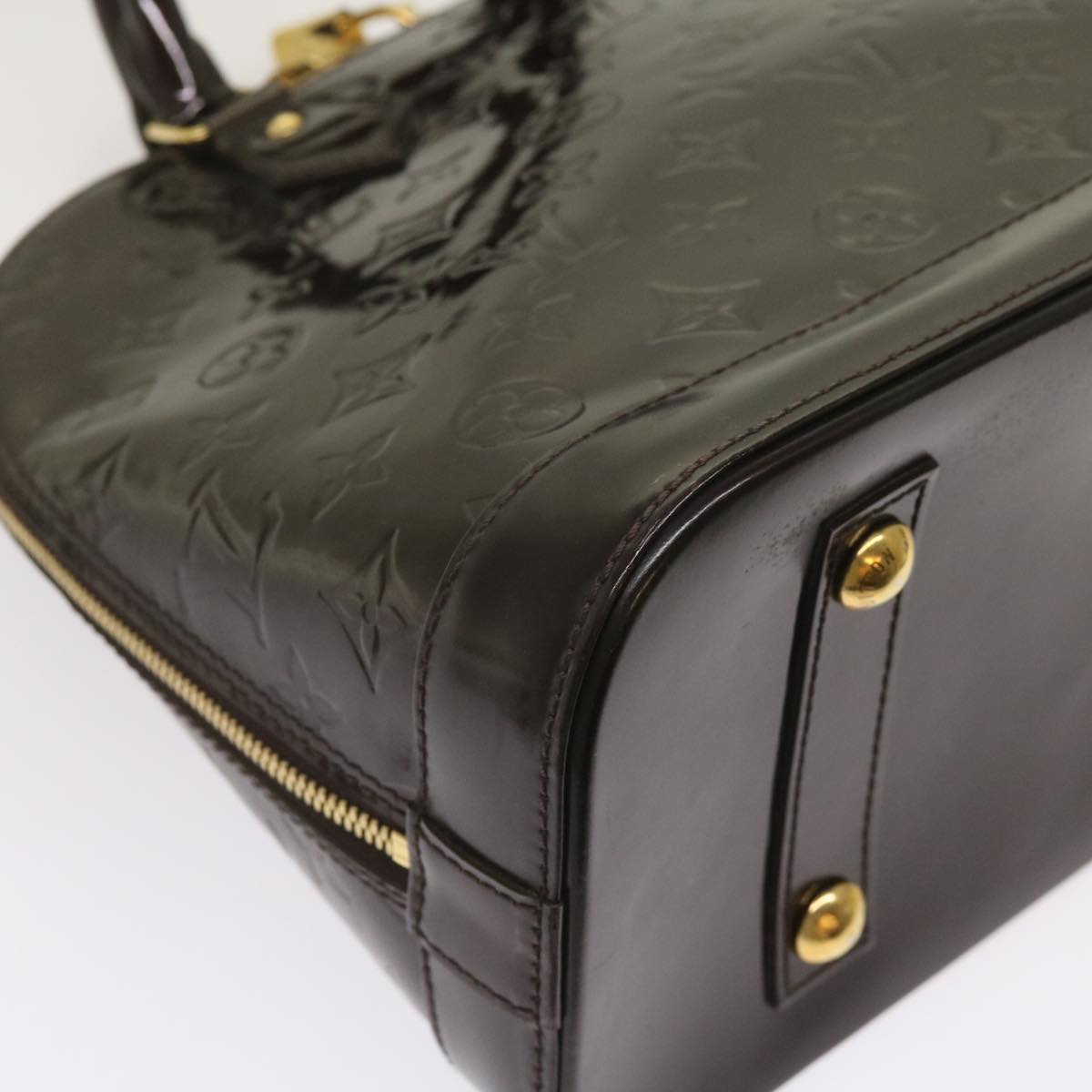 LOUIS VUITTON Monogram Vernis Alma PM Hand Bag Rouge Favist M91691 LV 64856