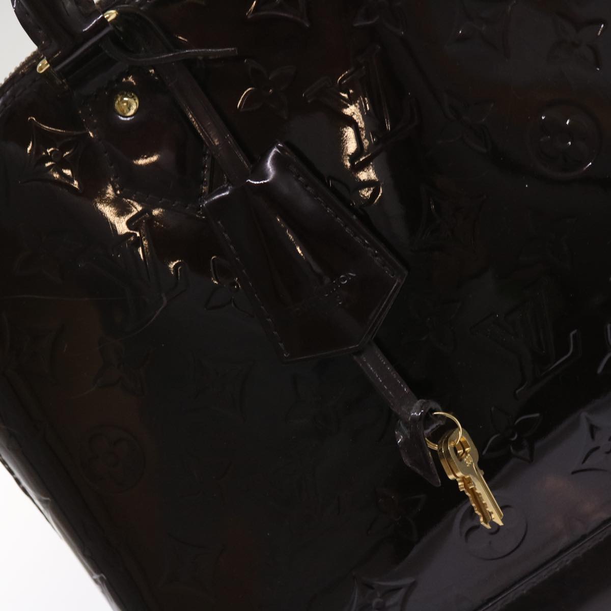 LOUIS VUITTON Monogram Vernis Alma PM Hand Bag Rouge Favist M91691 LV 64856