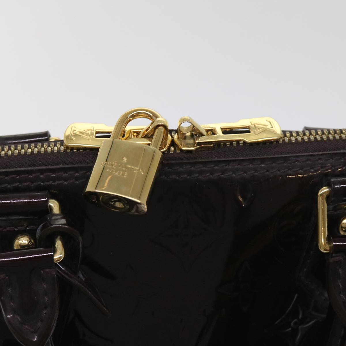 LOUIS VUITTON Monogram Vernis Alma PM Hand Bag Rouge Favist M91691 LV 64856