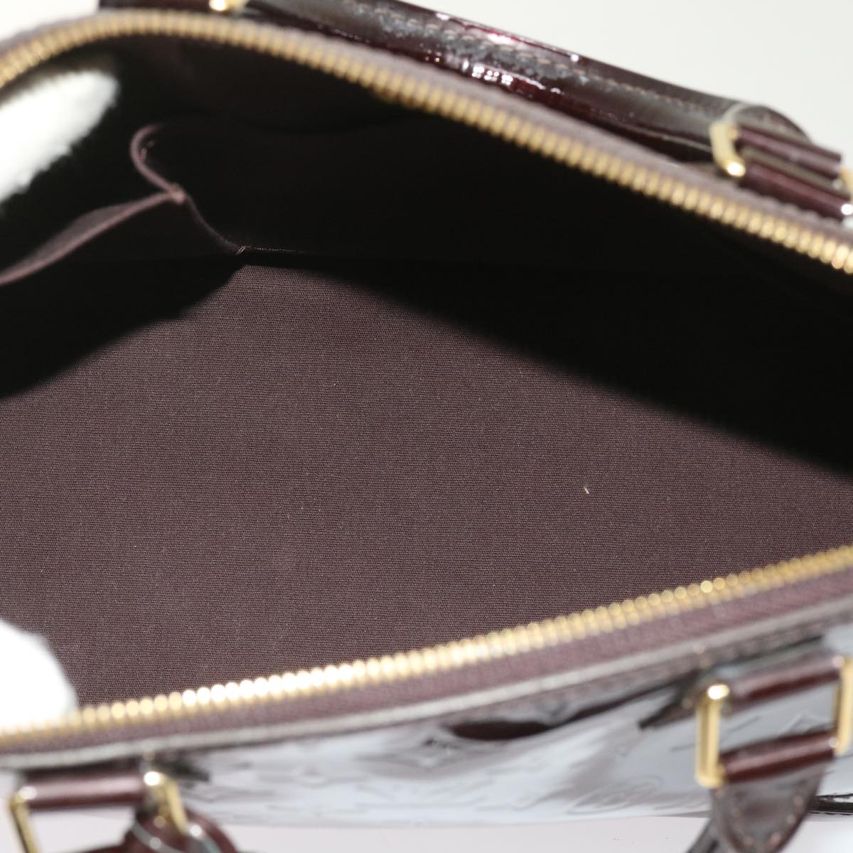 LOUIS VUITTON Monogram Vernis Alma PM Hand Bag Rouge Favist M91691 LV 64856