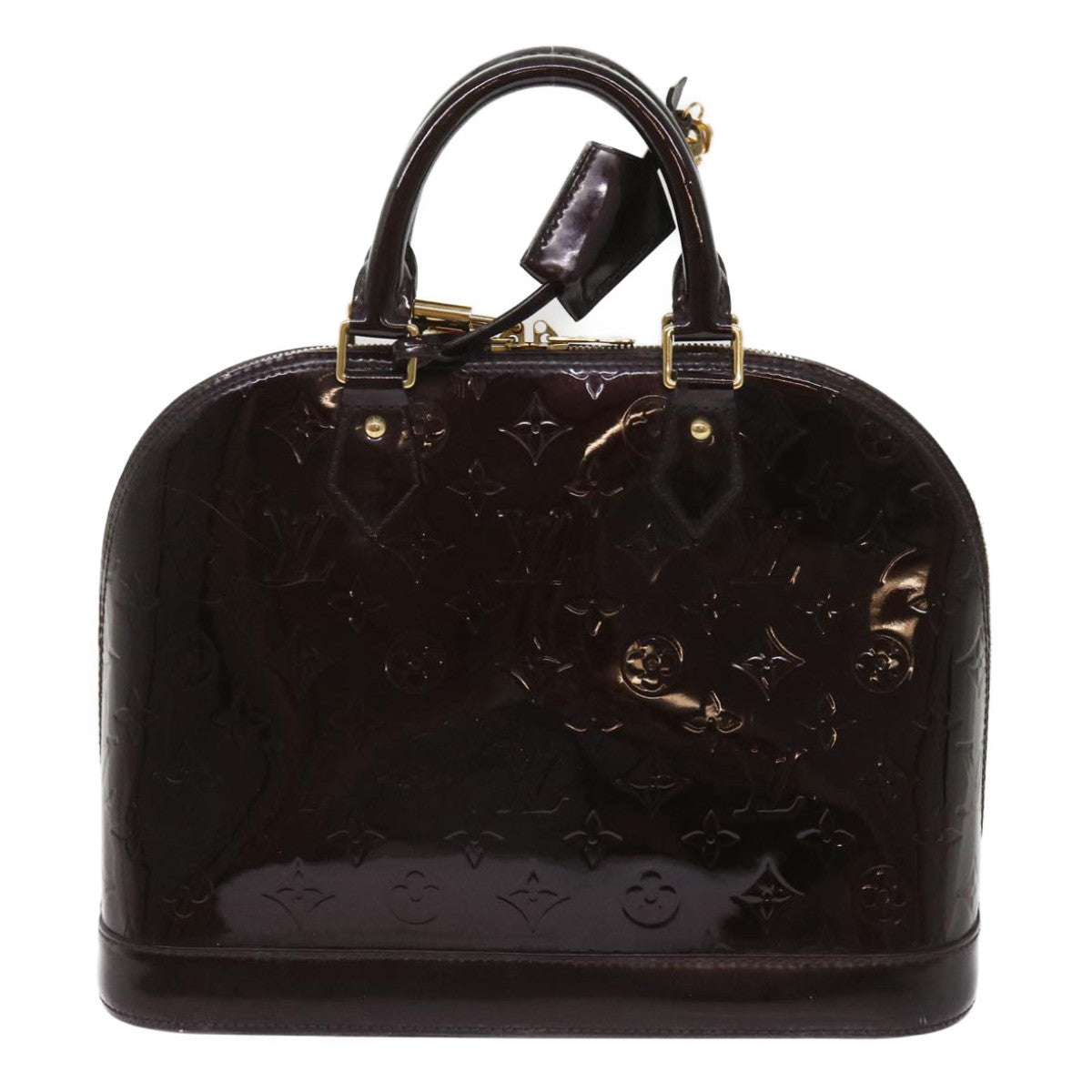 LOUIS VUITTON Monogram Vernis Alma PM Hand Bag Rouge Favist M91691 LV 64856
