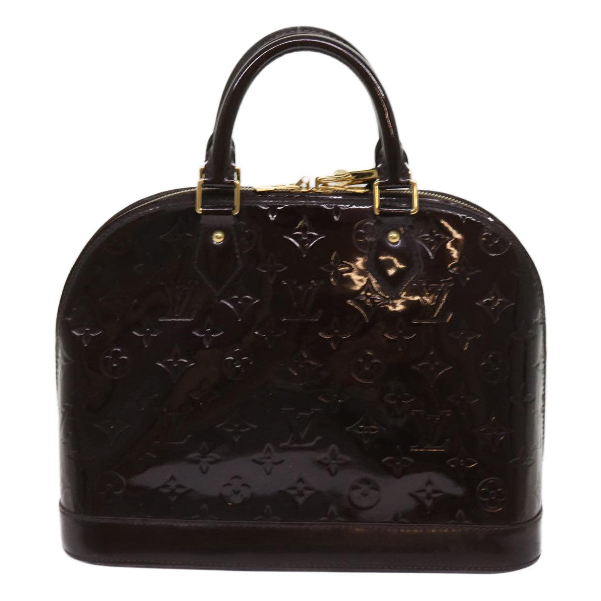 LOUIS VUITTON Monogram Vernis Alma PM Hand Bag Rouge Favist M91691 LV 64856