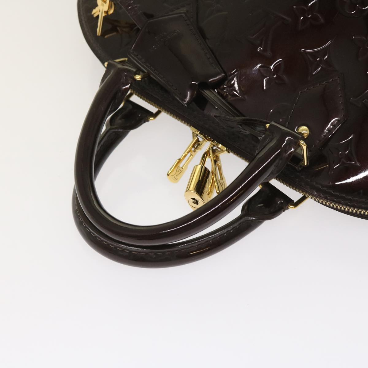 LOUIS VUITTON Monogram Vernis Alma PM Hand Bag Rouge Favist M91691 LV 64856