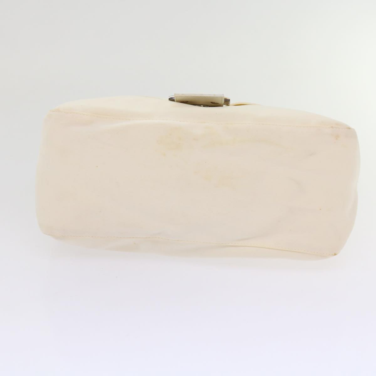 FENDI Mamma Baguette Shoulder Bag Nylon White 64877