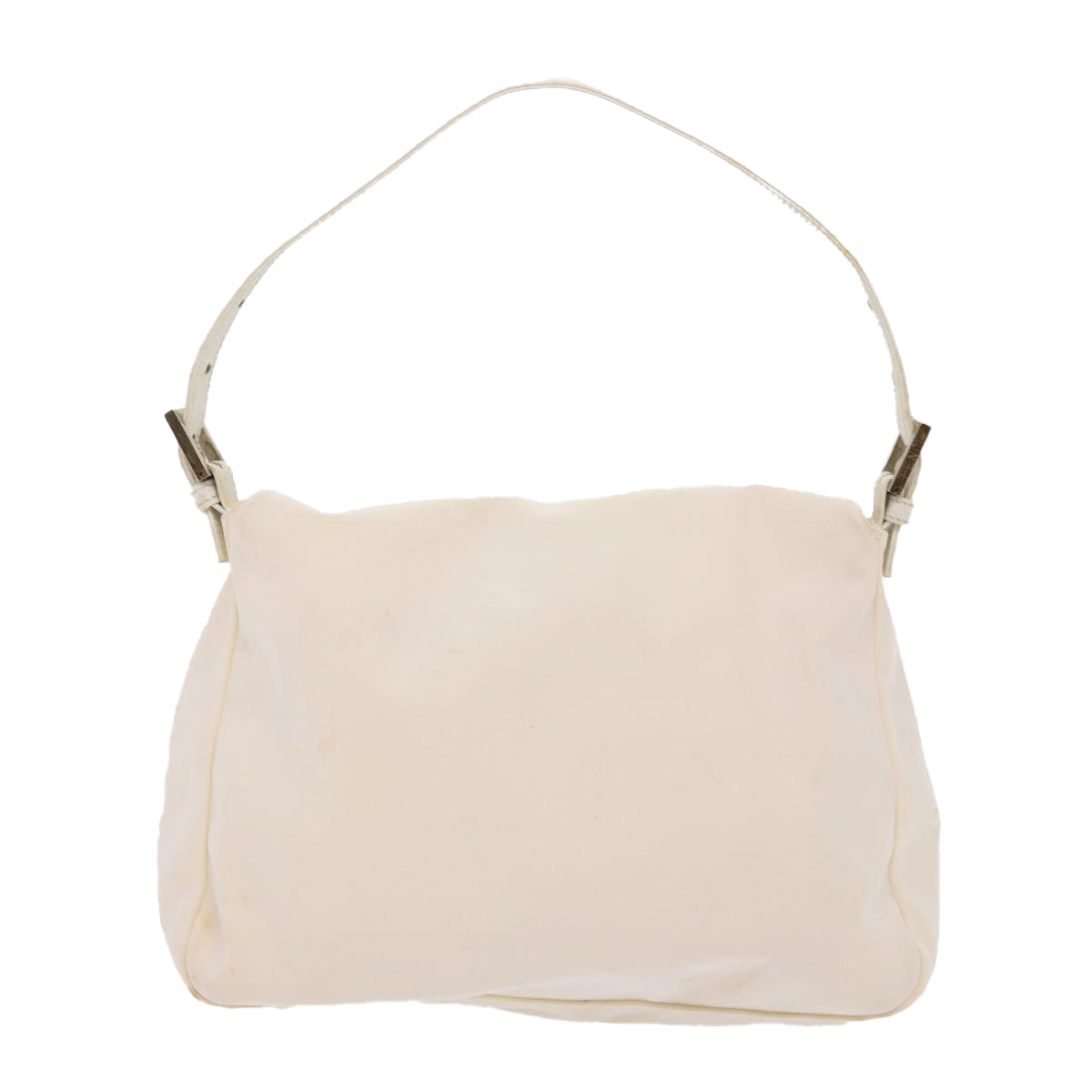 FENDI Mamma Baguette Shoulder Bag Nylon White 64877