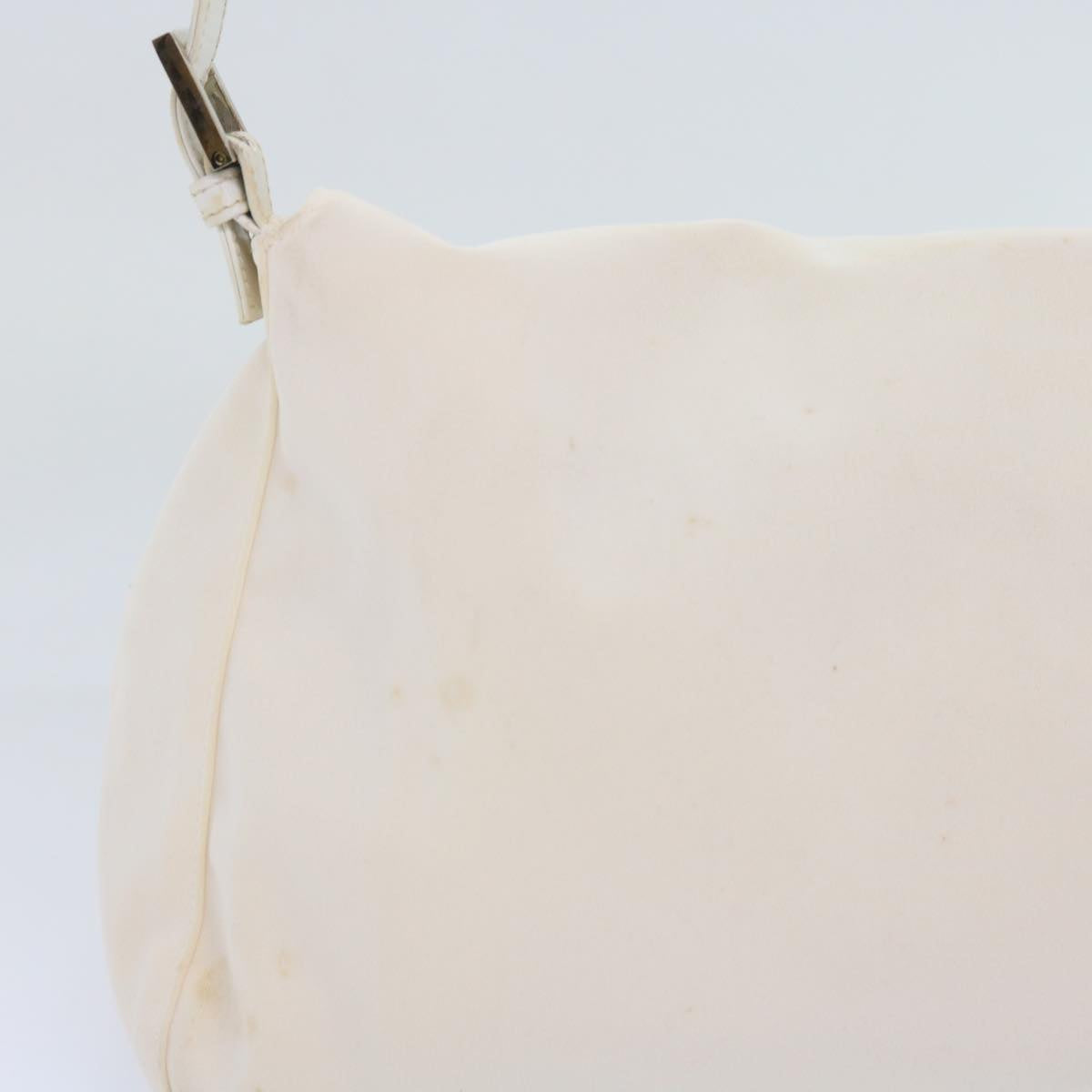 FENDI Mamma Baguette Shoulder Bag Nylon White 64877