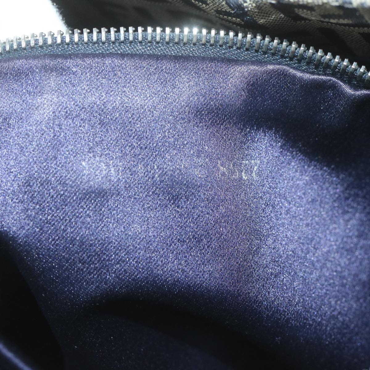 FENDI Zucchino Canvas Mamma Baguette Shoulder Bag Navy 65015