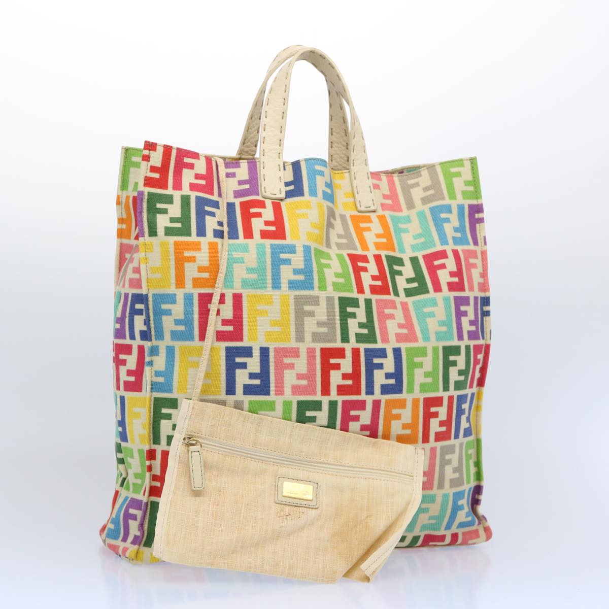 FENDI Zucca Canvas Hand Bag Multicolor 65016