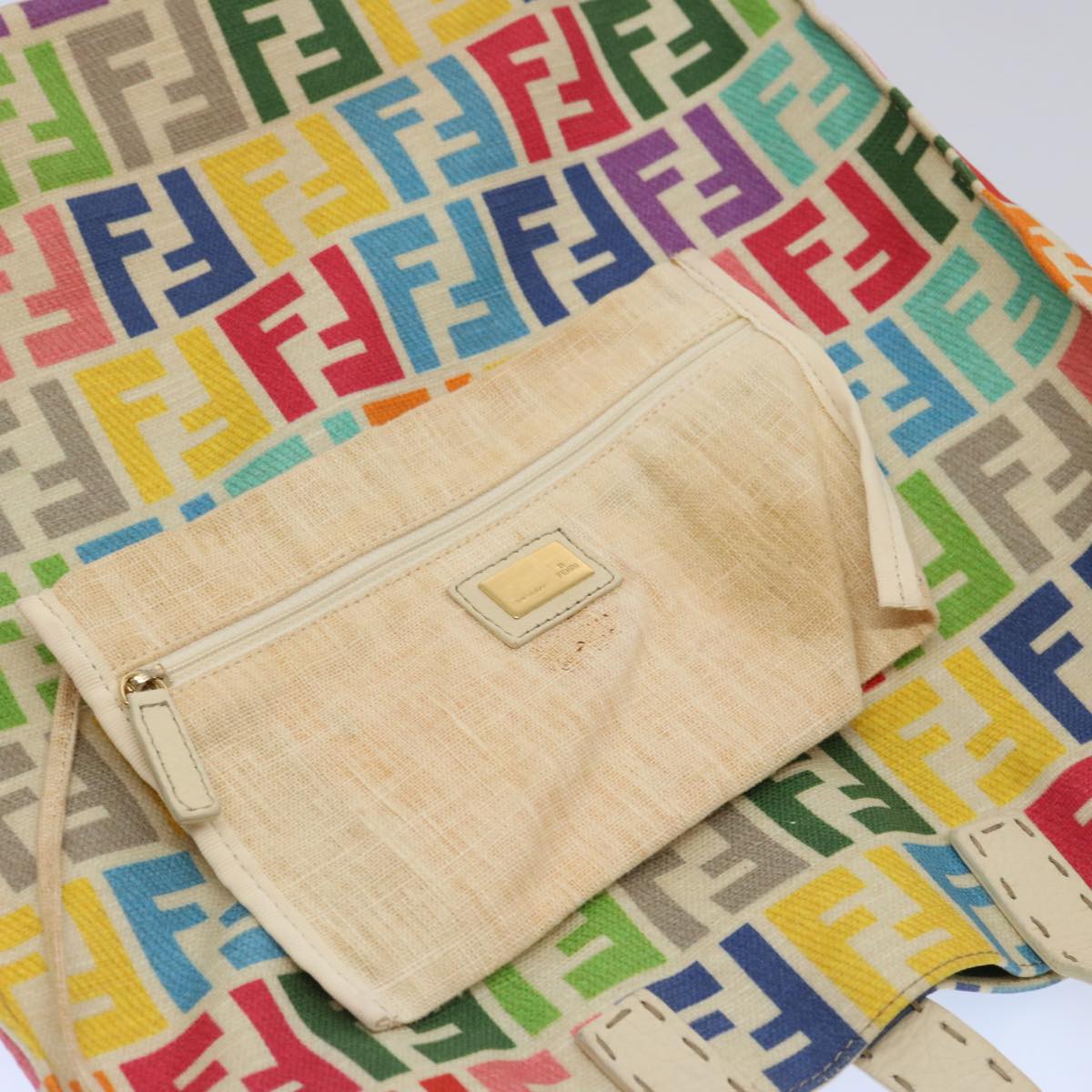 FENDI Zucca Canvas Hand Bag Multicolor 65016