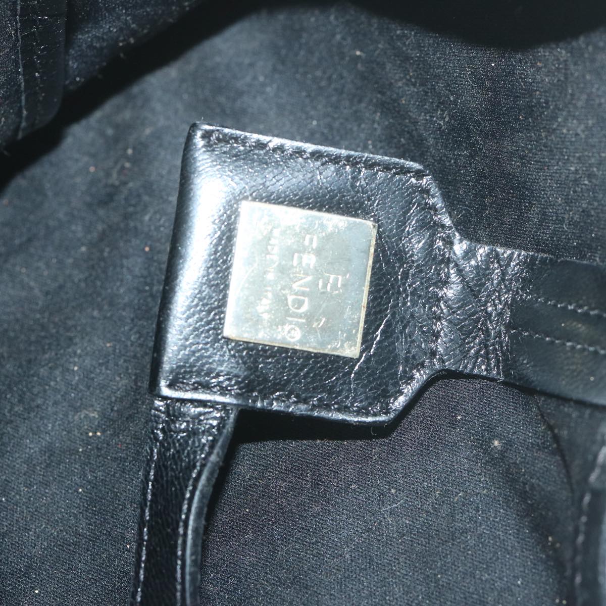 FENDI Hand Bag Nylon Black 65087