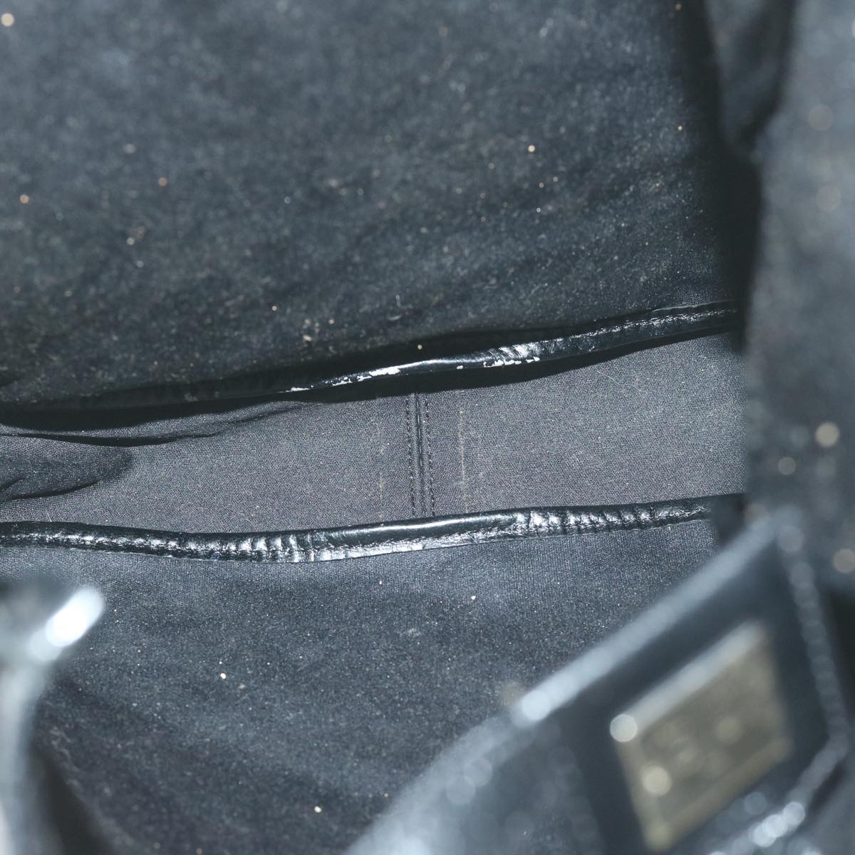 FENDI Hand Bag Nylon Black 65087