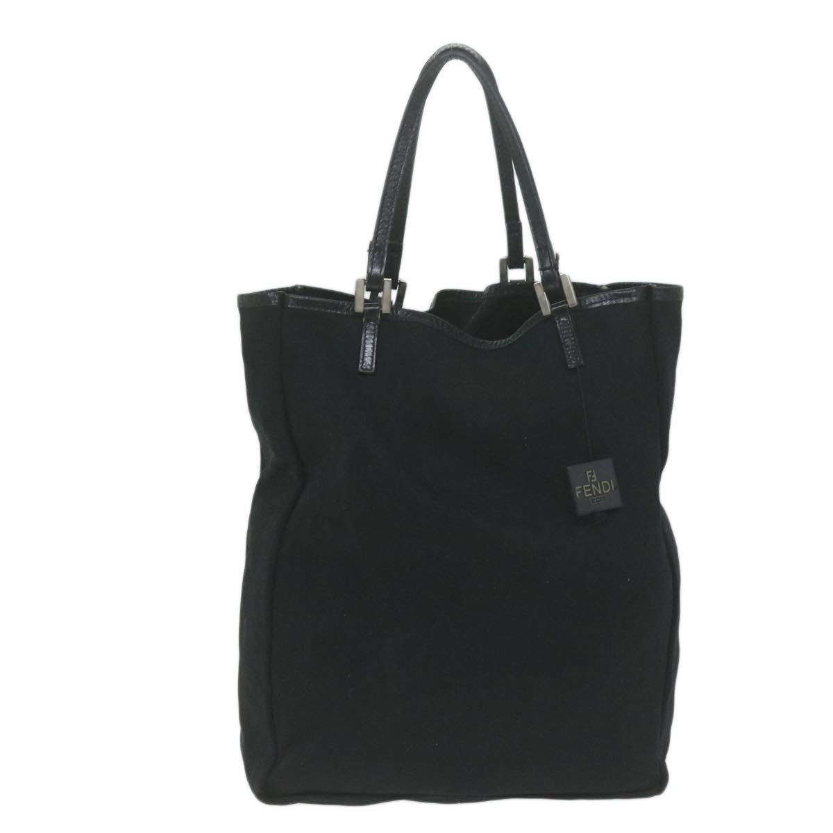 FENDI Hand Bag Nylon Black 65087