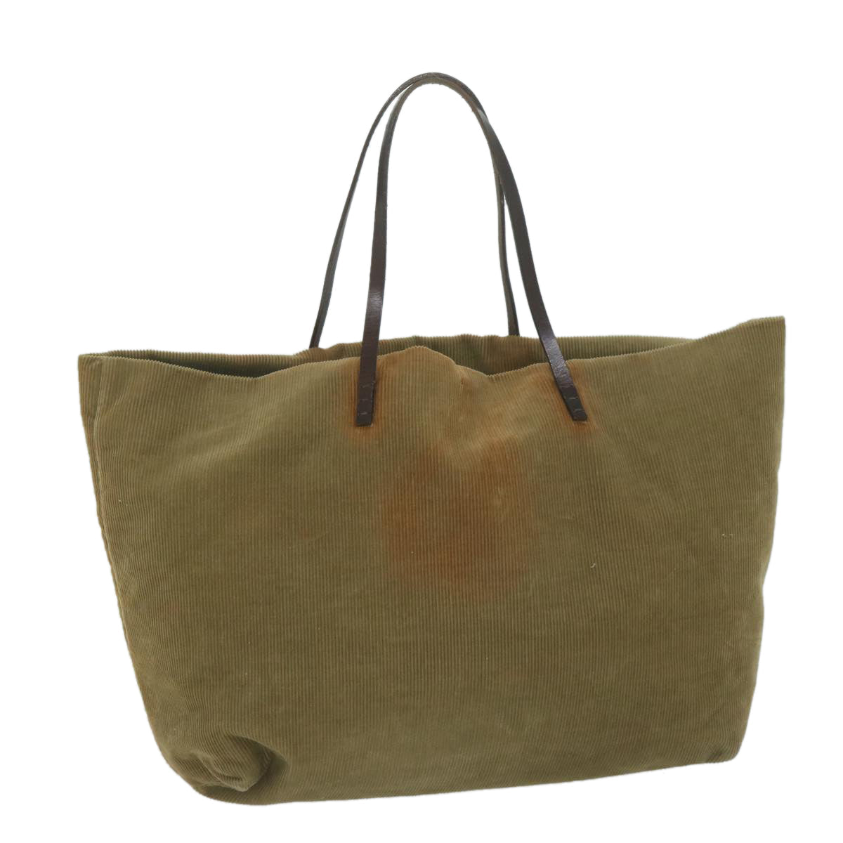 FENDI Tote Bag Corduroy Khaki 65092