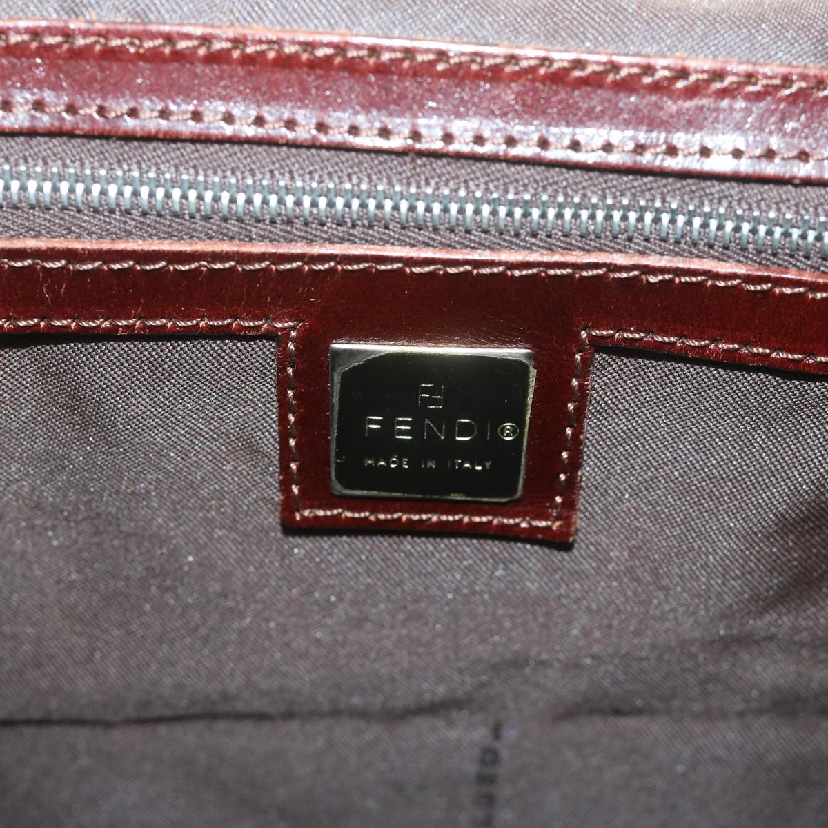 FENDI Tote Bag Corduroy Khaki 65092