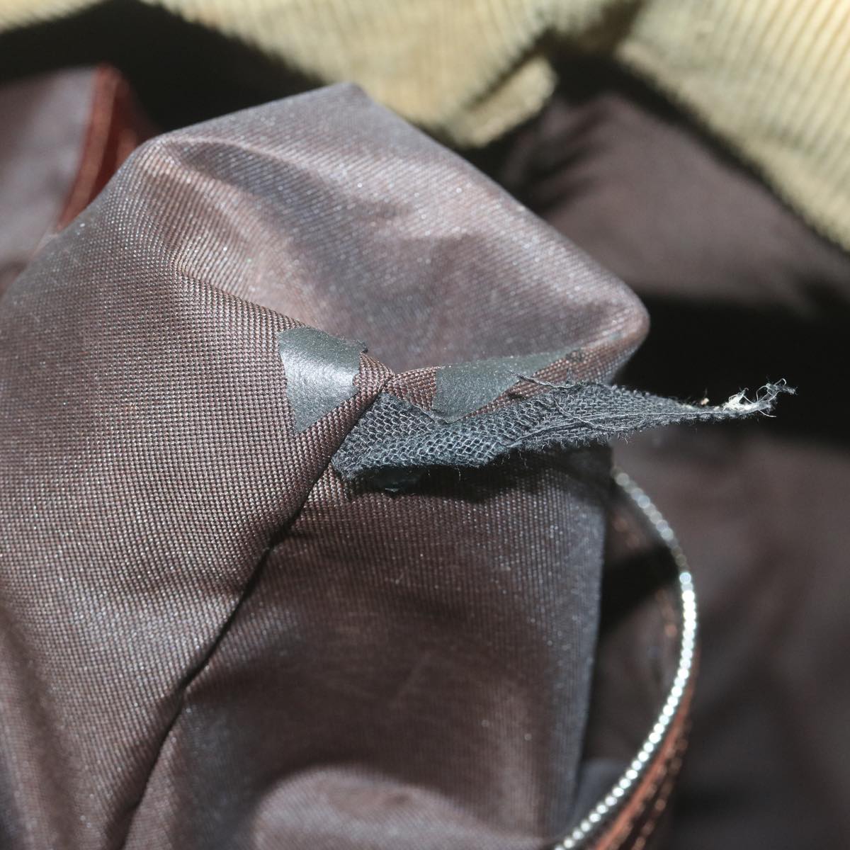 FENDI Tote Bag Corduroy Khaki 65092