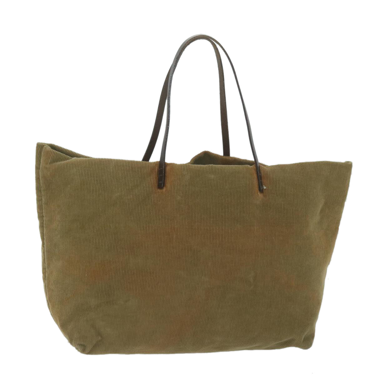 FENDI Tote Bag Corduroy Khaki 65092