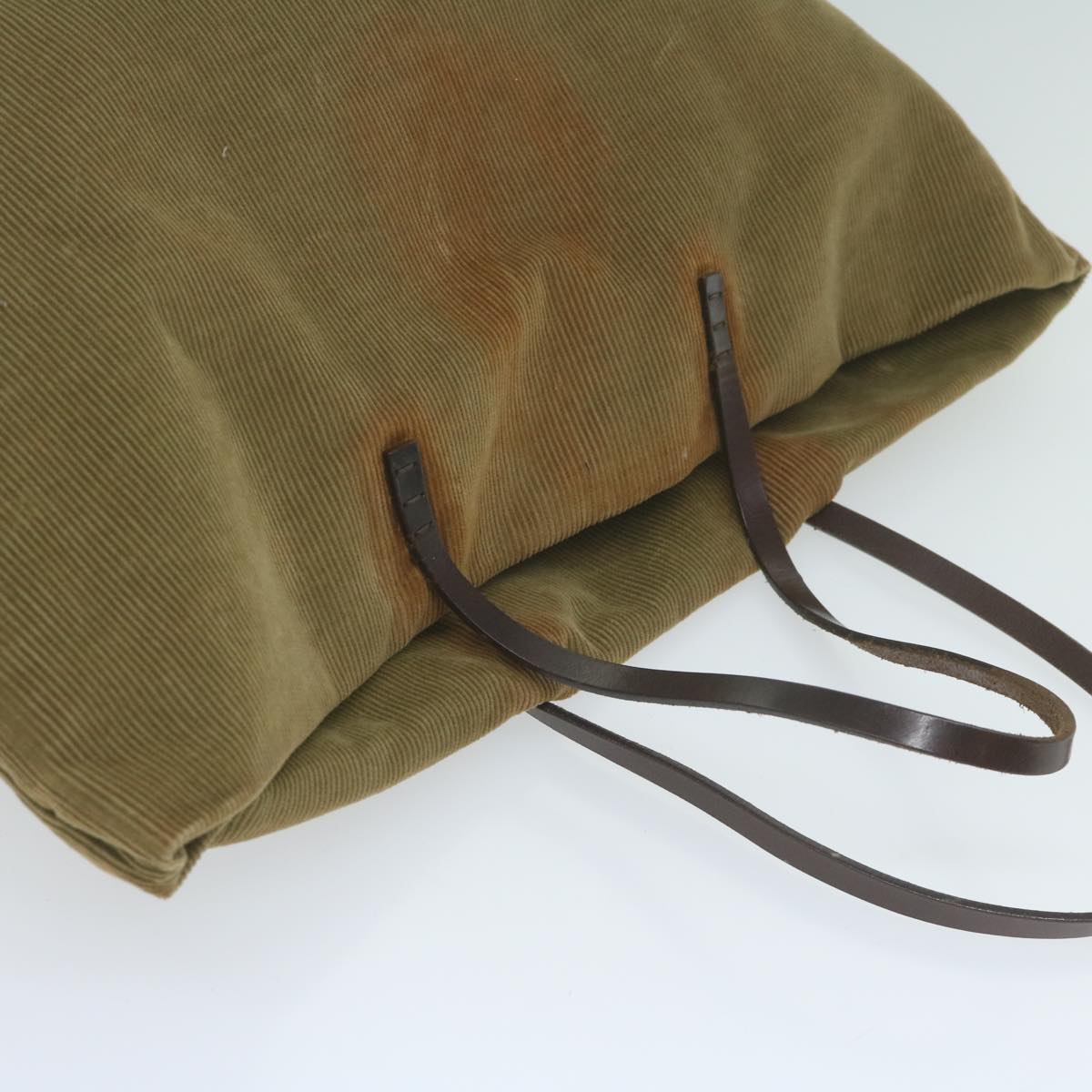 FENDI Tote Bag Corduroy Khaki 65092