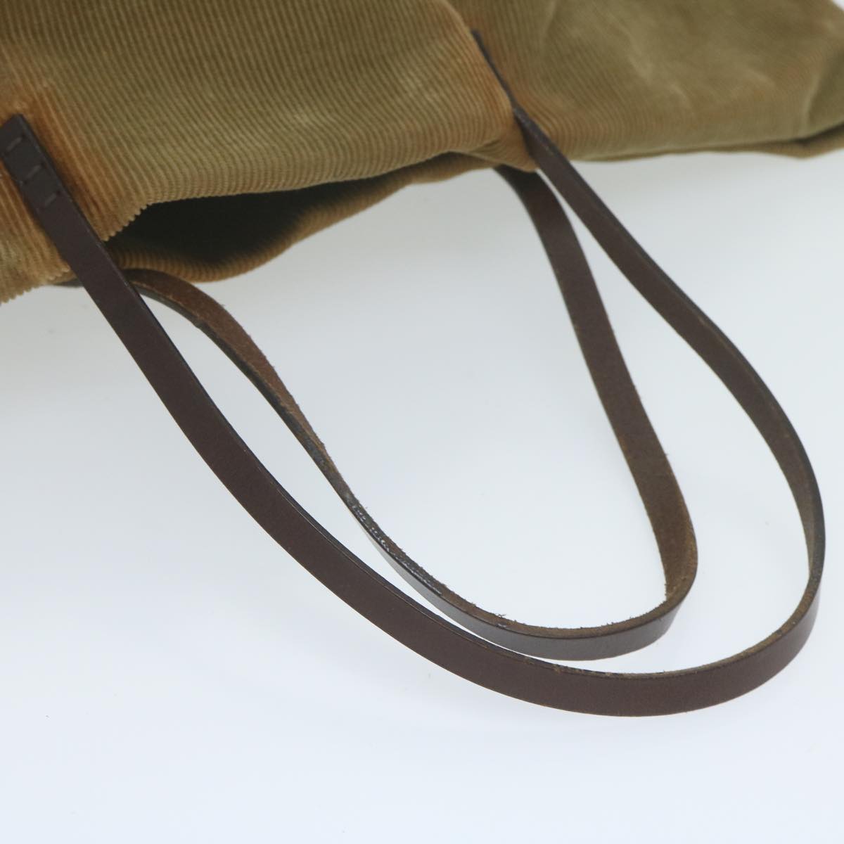 FENDI Tote Bag Corduroy Khaki 65092