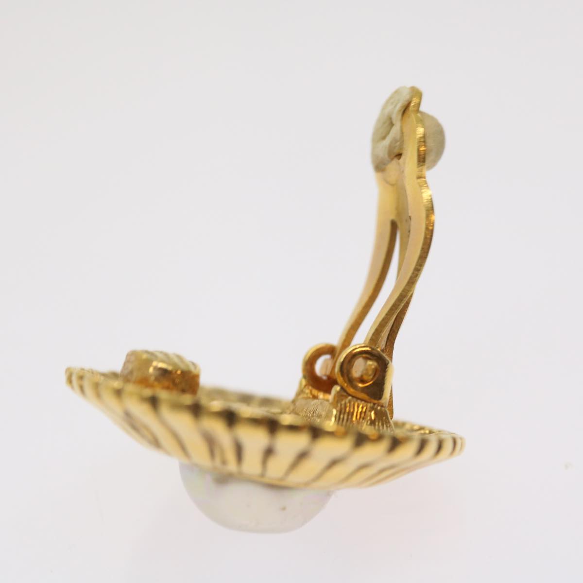 CHANEL Earring Gold Tone CC 65220