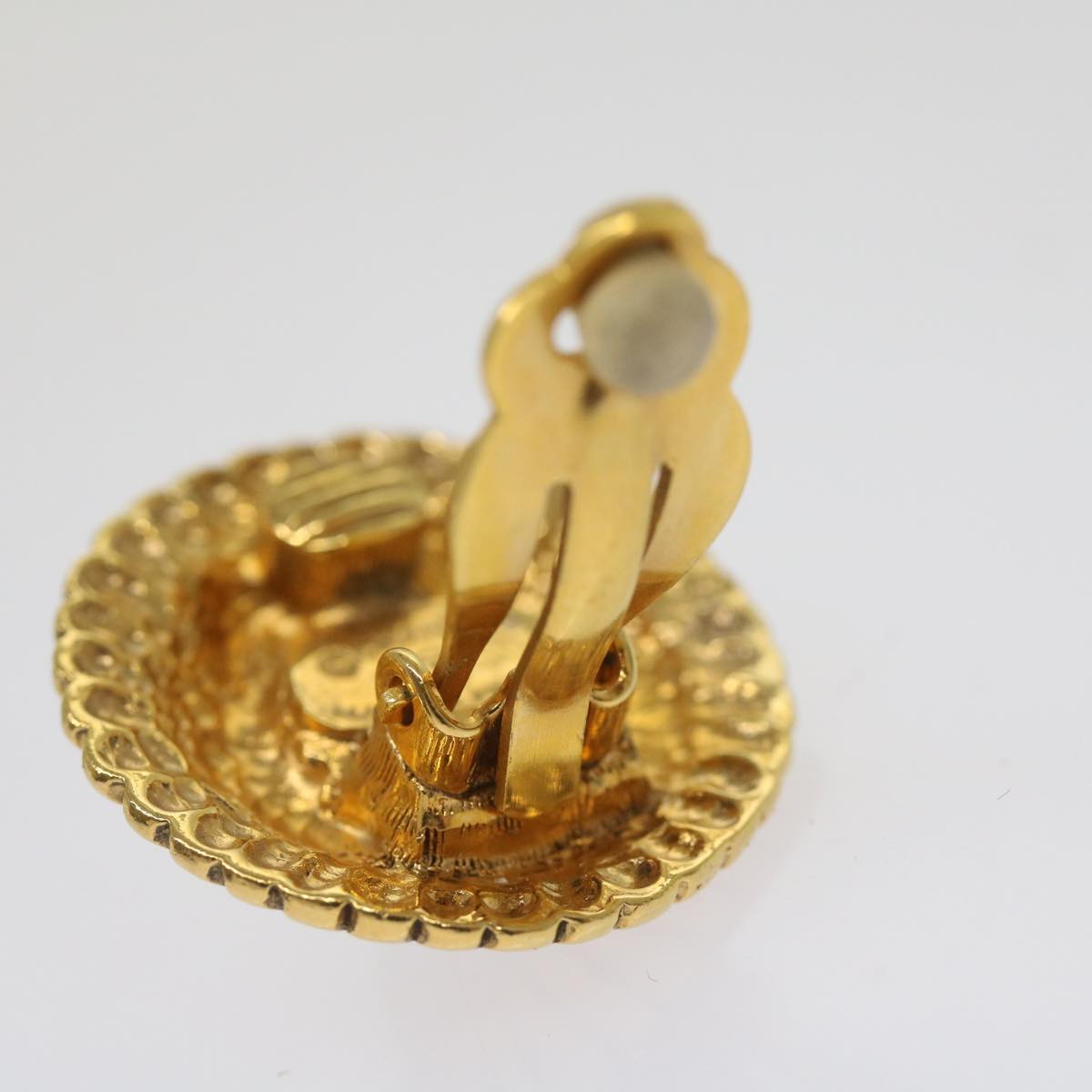 CHANEL Earring Gold Tone CC 65220