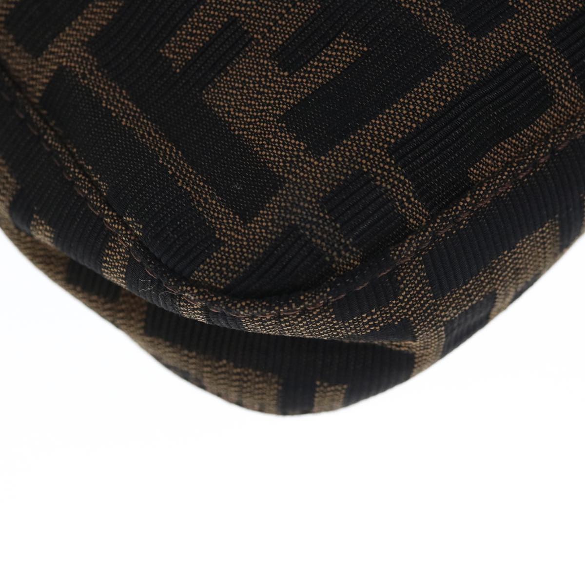 FENDI Zucca Canvas Mamma Baguette Shoulder Bag Brown Black 65243A