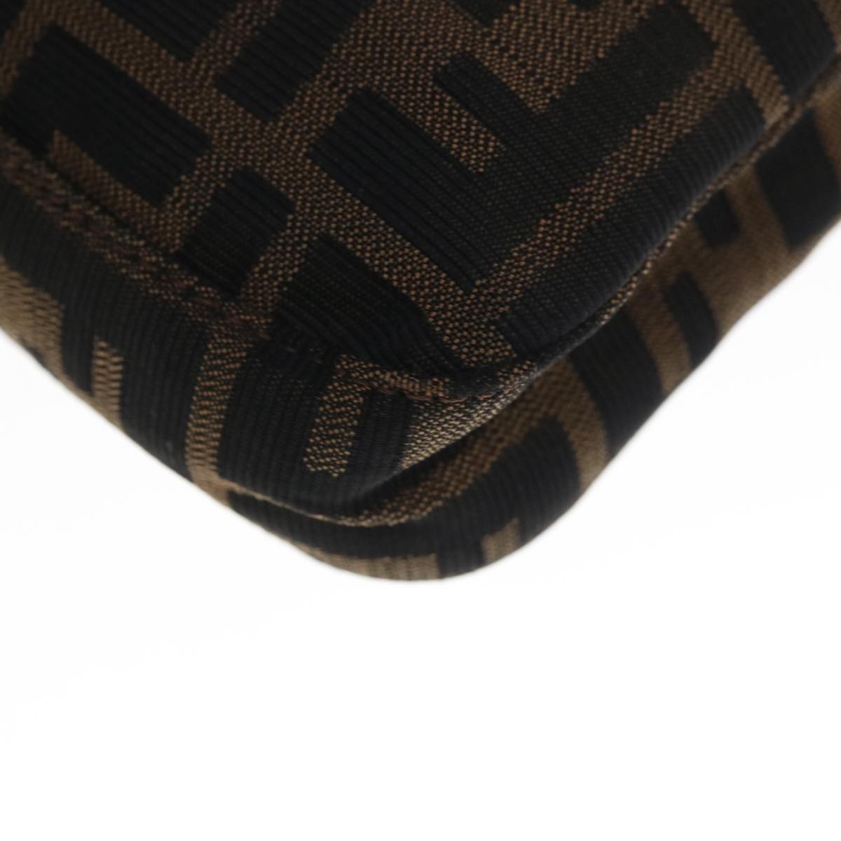 FENDI Zucca Canvas Mamma Baguette Shoulder Bag Brown Black 65243A