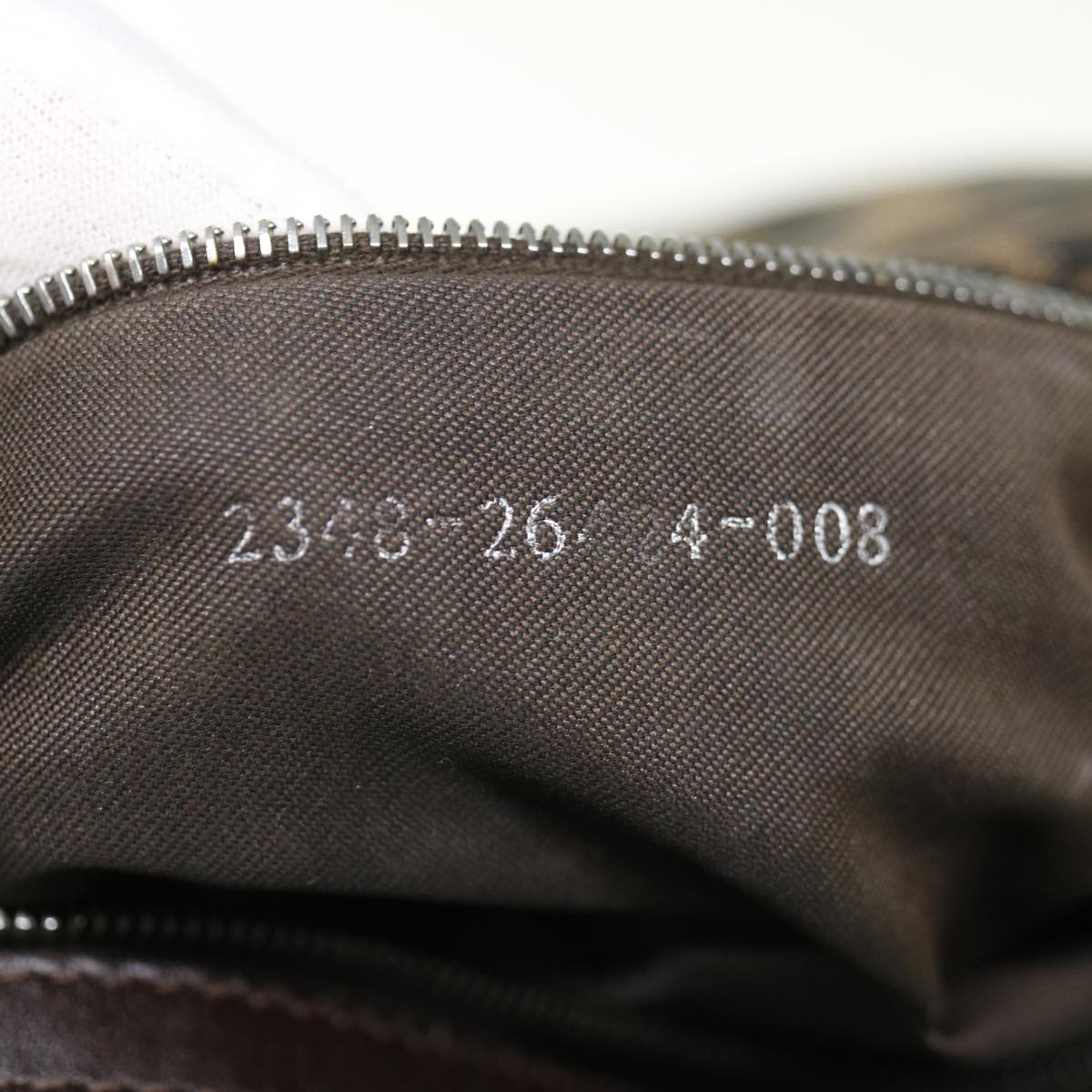 FENDI Zucca Canvas Mamma Baguette Shoulder Bag Brown Black 65243A