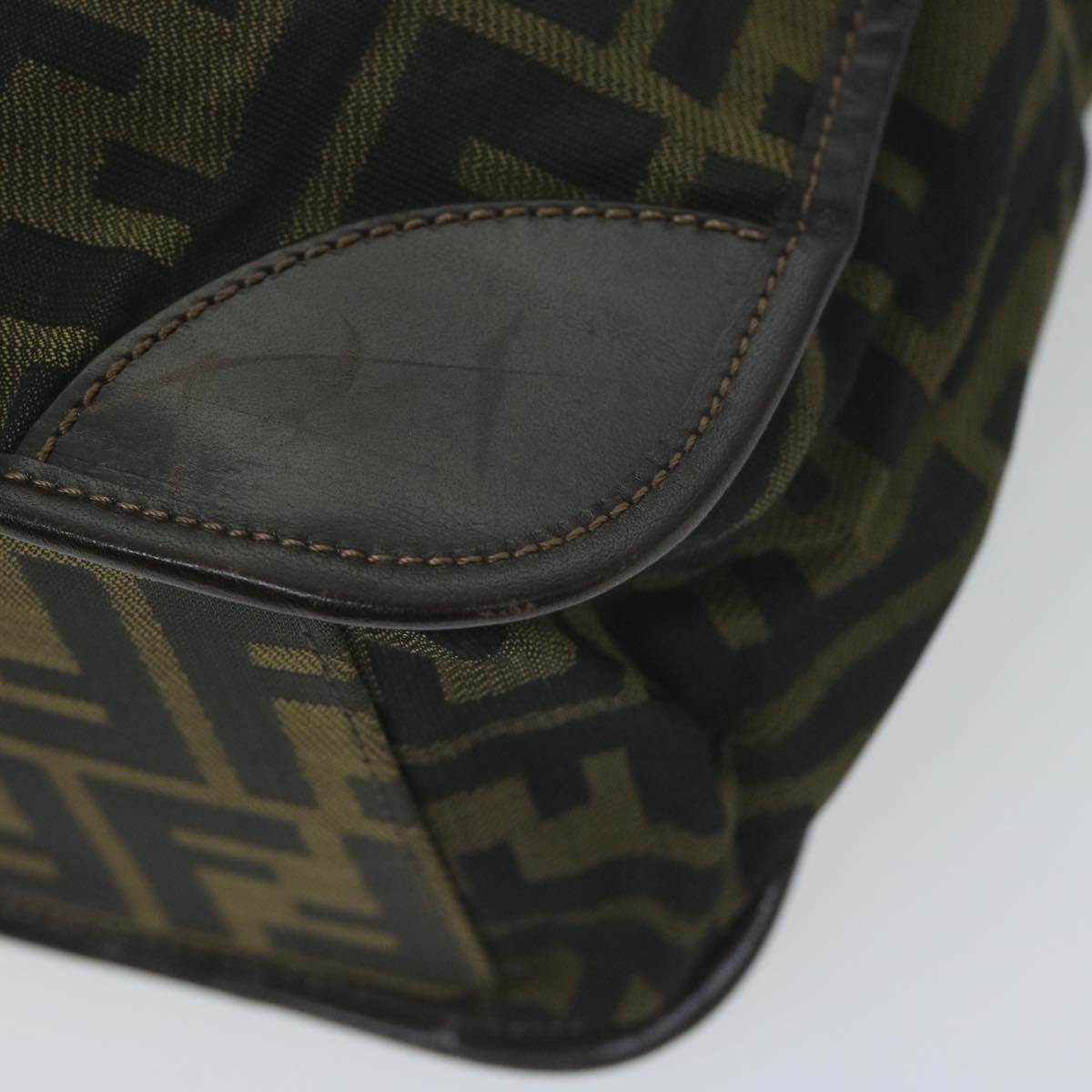 FENDI Zucca Canvas Hand Bag Black Brown 65271